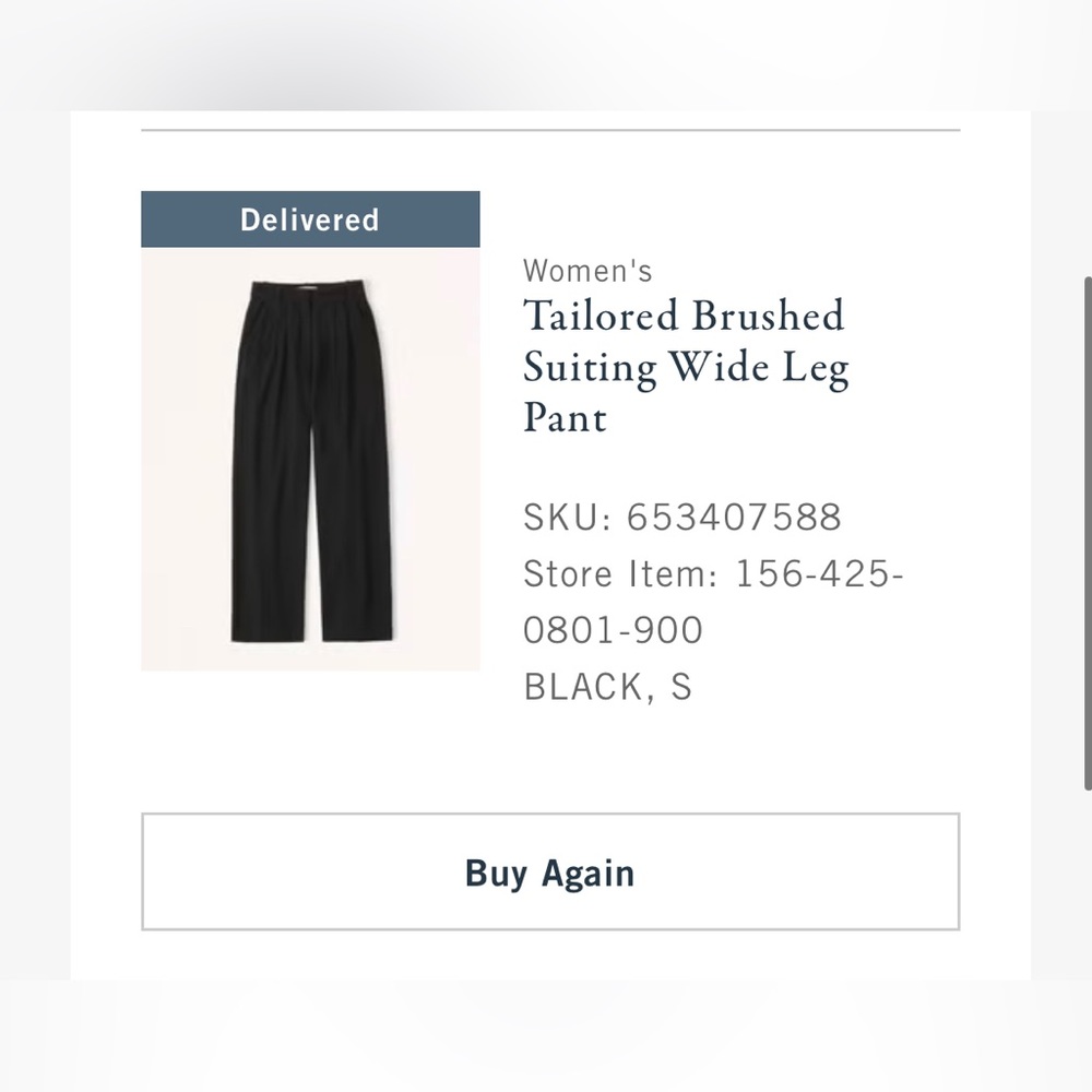 Abercrombie Tailored Brushed Suiting Wide Leg Pant